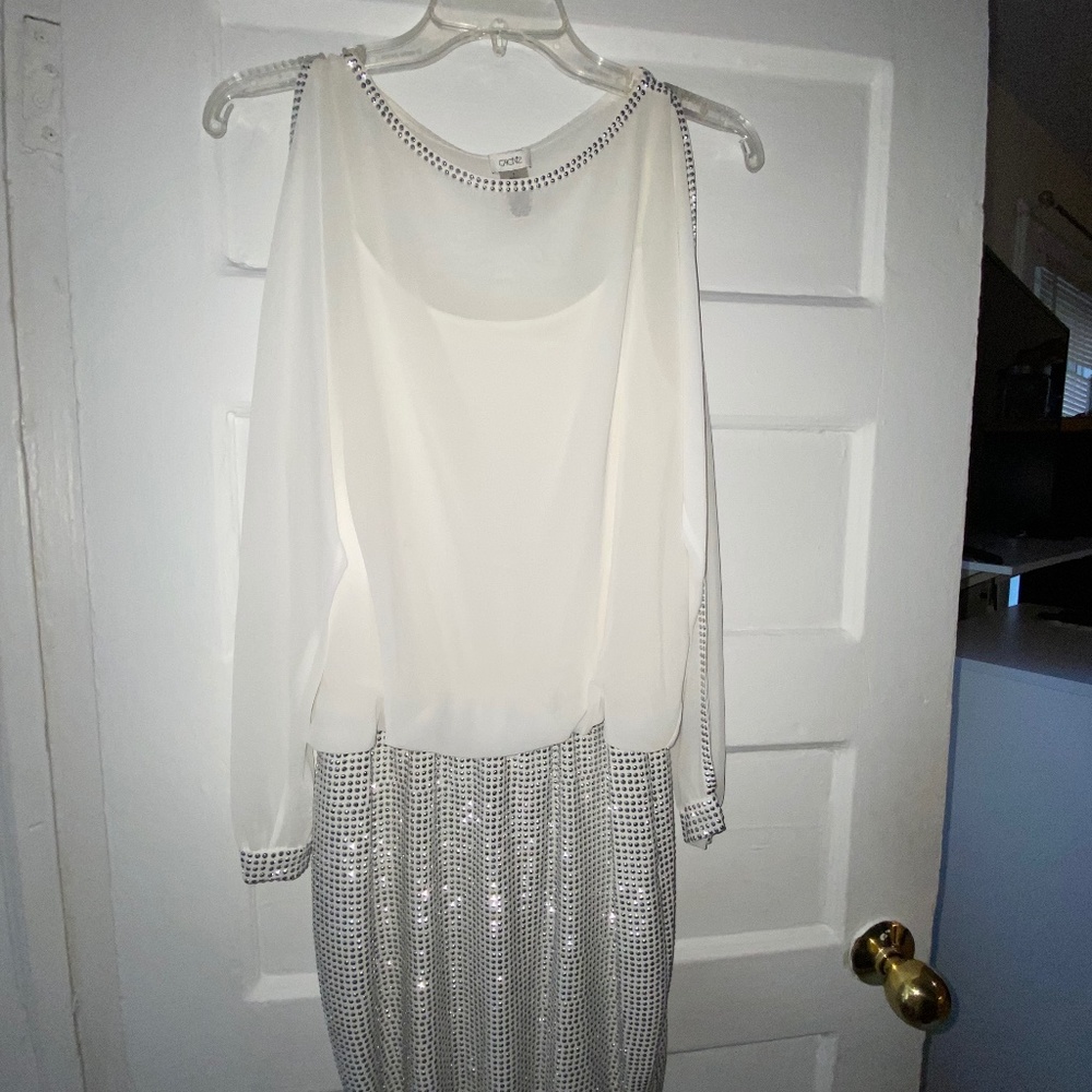 White and sliver (sparkle) dress